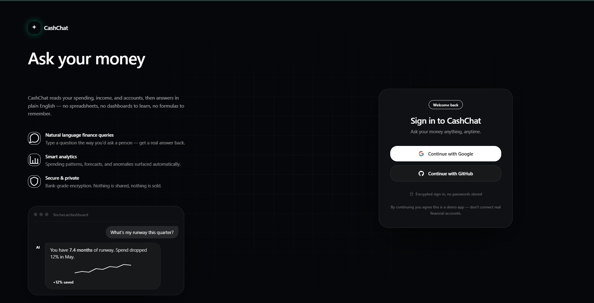CashChat project screenshot