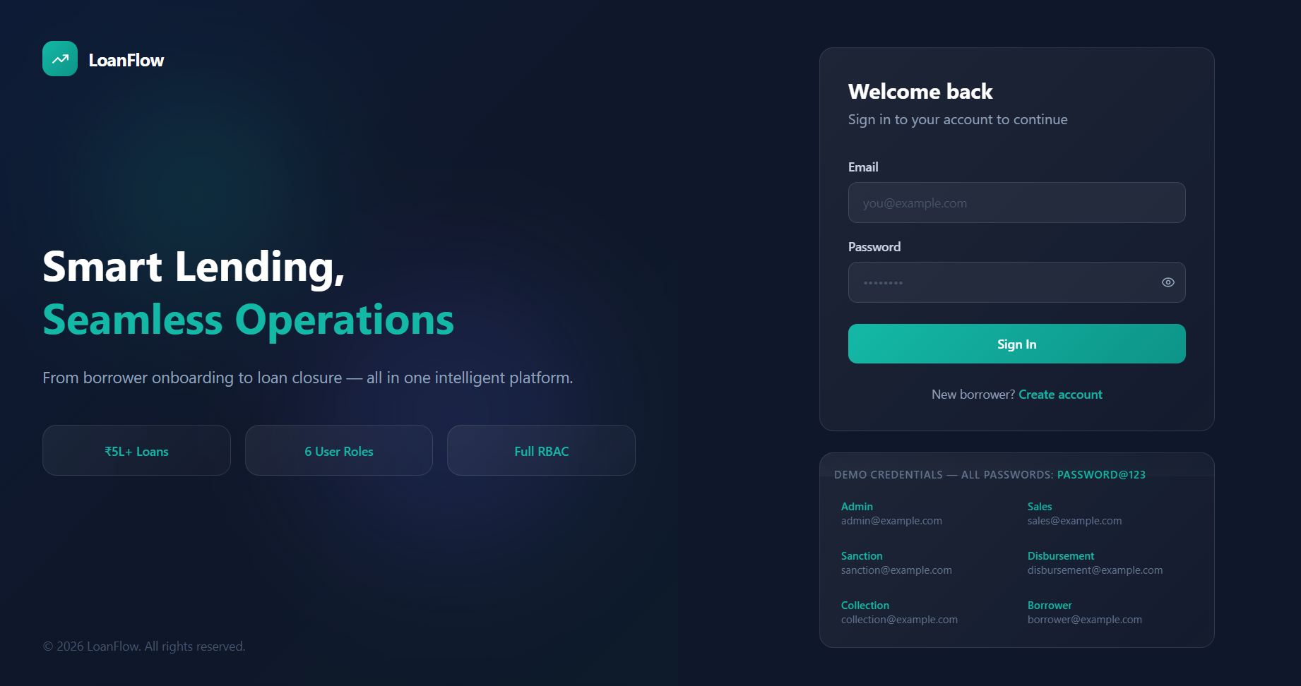 LoanFlow project screenshot